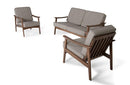 Omar Modern Sesame & Walnut Sofa Set