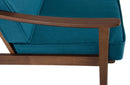 Omar Modern Blue & Walnut Sofa Set