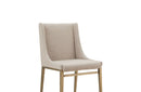 Modrest Mimi Contemporary Beige + Brass Dining Chair (Set of 2)