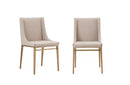 Modrest Mimi Contemporary Beige + Brass Dining Chair (Set of 2)