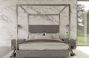 Modrest Arlene Modern Grey Elm & Stainless Steel Bedroom Set