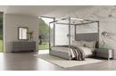 Modrest Arlene Modern Grey Elm & Stainless Steel Bedroom Set
