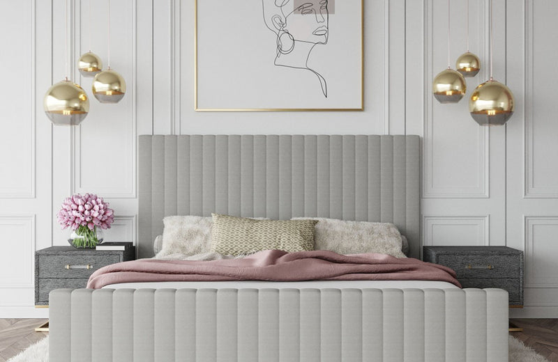 Modrest Beverly Modern Grey Velvet Bed
