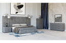 Modrest Buckley Grey & Black Stainless Steel Bedroom Set