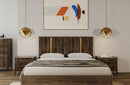 Modrest Oakley Mid-Century Dark Brown Bed