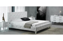 Modrest Monte Carlo White Leatherette Modern Twin Bed with Crystals