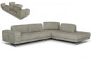 Coronelli Collezioni Mood Contemporary Grey Cloud Leather Sectional Sofa