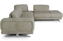 Coronelli Collezioni Mood Contemporary Grey Cloud Leather Sectional Sofa