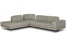 Coronelli Collezioni Mood Contemporary Grey Cloud Leather Sectional Sofa