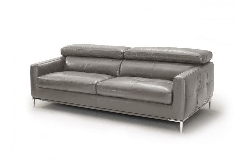 Divani Casa Natalia Modern Dark Grey Leather Sofa