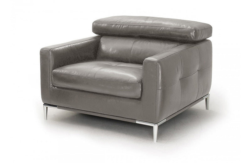 Divani Casa Natalia Modern Dark Grey Leather Chair