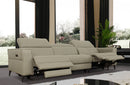 Divani Casa Nella Modern Light Grey Leather Sofa w/ Electric Recliners