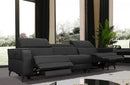 Divani Casa Nella Modern Black Leather Sofa w/ Electric Recliners