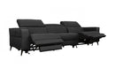 Divani Casa Nella Modern Black Leather Sofa w/ Electric Recliners