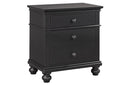 Oxford 2 Drawer Nightstand Black