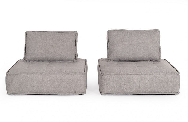 Divani Casa Nolden Modern Grey Fabric Modular Sectional Sofa