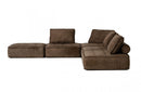 Divani Casa Nolden Modern Brown Fabric Modular Sectional Sofa
