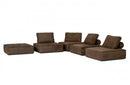 Divani Casa Nolden Modern Brown Fabric Modular Sectional Sofa