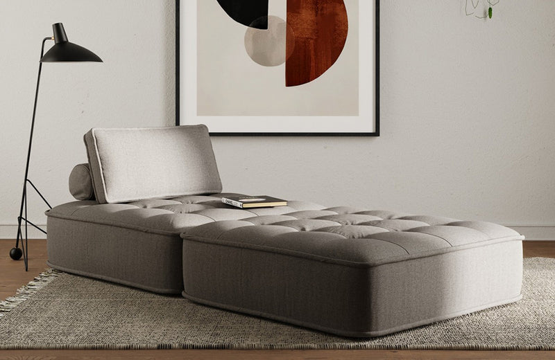 Divani Casa Modern Nolden Modular Grey Fabric Armless Seat