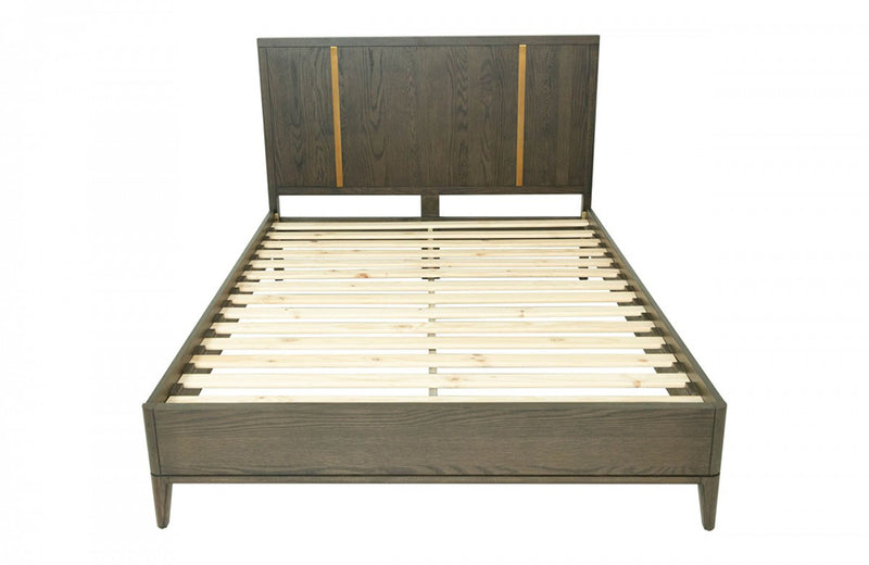 Modrest Oakley Mid-Century Dark Brown Bed