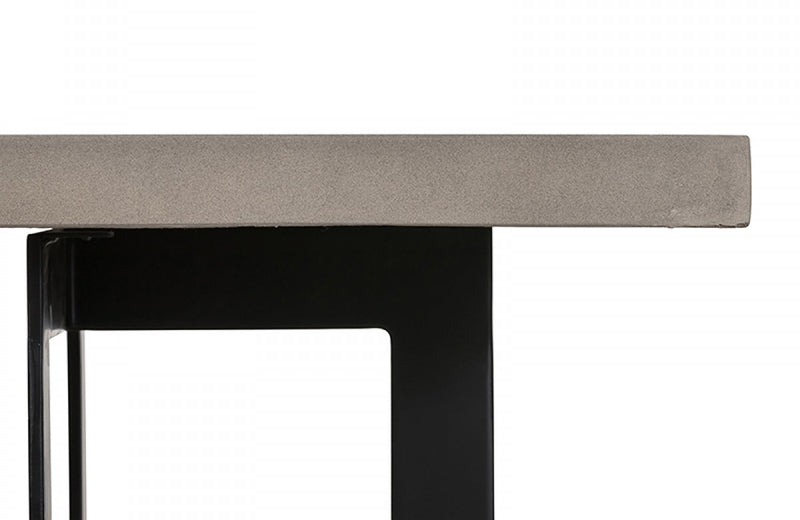 Modrest Sharon Modern Concrete & Black Metal Coffee Table