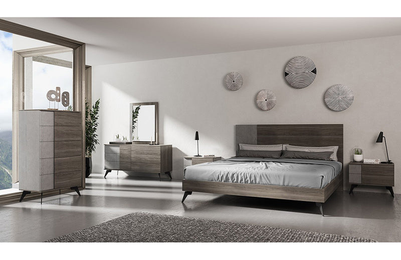 Nova Domus Palermo Italian Modern Faux Concrete & Grey Bed