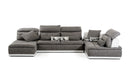 David Ferrari Panorama Italian Modern Grey Fabric & White Leather Configurable Sectional Sofa