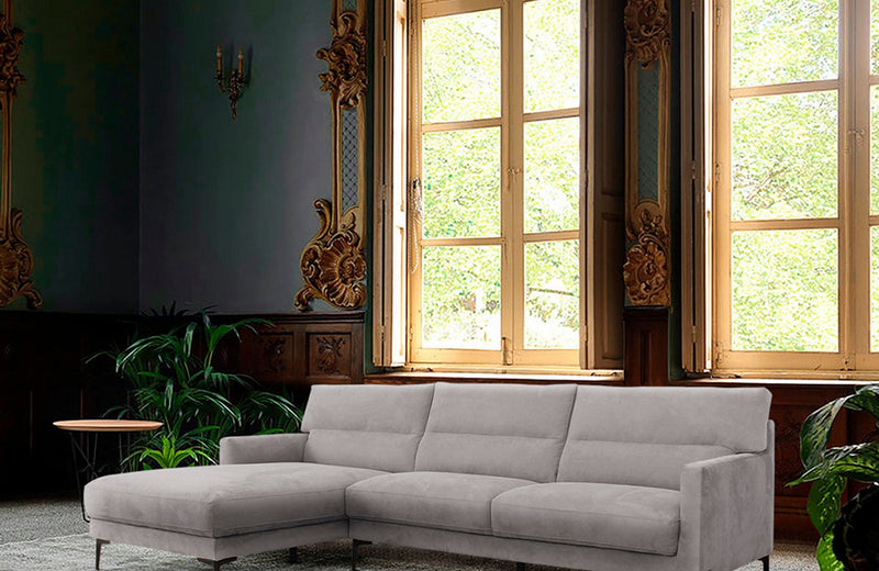Divani Casa Paraiso Modern Grey Fabric Sectional Sofa