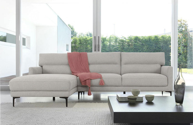 Divani Casa Paraiso Modern Grey Fabric Sectional Sofa