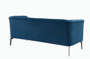 Divani Casa Patton Modern Blue Fabric Sofa