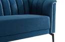 Divani Casa Patton Modern Blue Fabric Sofa
