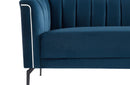 Divani Casa Patton Modern Blue Fabric Sofa