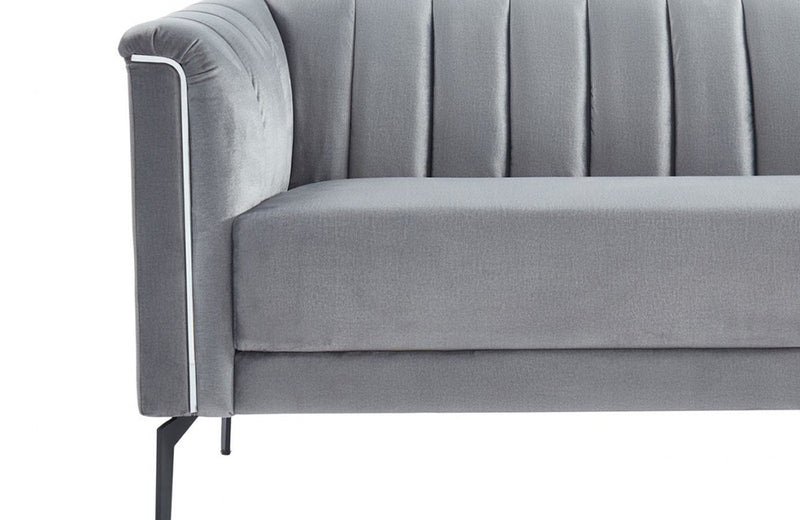 Divani Casa Patton Modern Grey Fabric Sofa