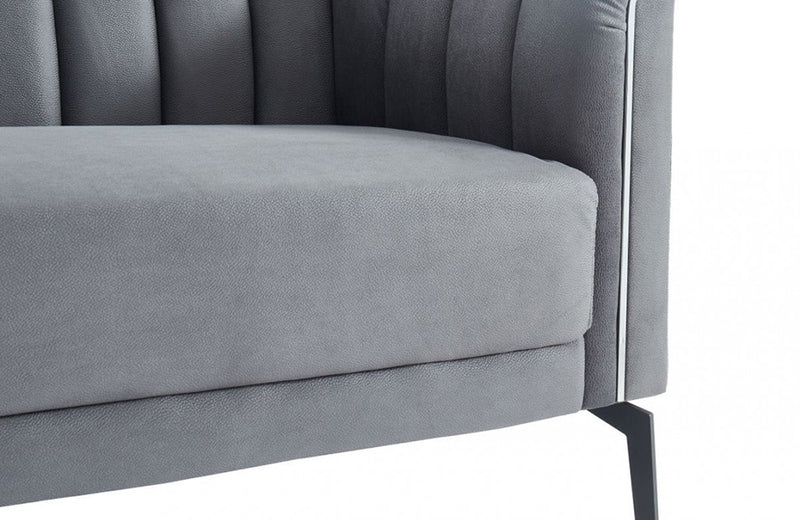 Divani Casa Patton Modern Dark Grey Fabric Sofa