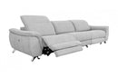 Divani Casa Paul Contemporary Grey Fabric Sofa w/ Electric Recliners