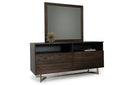 Modrest Wharton Modern Dark Aged Oak Mirror