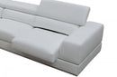 Divani Casa Pella Modern White Italian Leather U Shaped Sectional Sofa