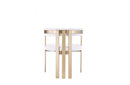 Modrest Pontiac Modern Beige Sherpa & Gold Dining Chair
