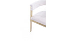 Modrest Pontiac Modern Beige Sherpa & Gold Dining Chair