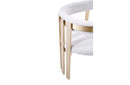 Modrest Pontiac Modern Beige Sherpa & Gold Dining Chair