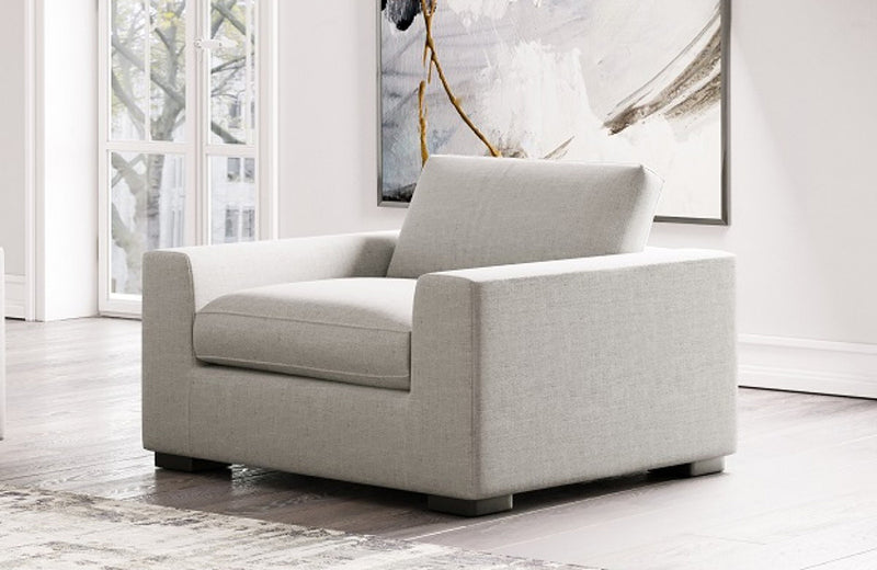 Divani Casa Poppy Modern White Fabric Lounge Chair