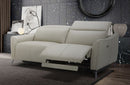 Divani Casa Prairie Modern Light Grey Leather Dual Electric Sofa Recliner with Electric Headrest
