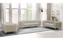 Divani Casa Quincey Transitional Beige Velvet Sofa Set