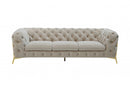 Divani Casa Quincey Transitional Beige Velvet Sofa