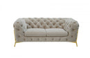 Divani Casa Quincey - Transitional Beige Velvet Loveseat