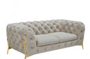 Divani Casa Quincey - Transitional Beige Velvet Loveseat