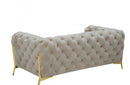 Divani Casa Quincey - Transitional Beige Velvet Loveseat