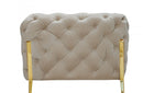 Divani Casa Quincey - Transitional Beige Velvet Loveseat