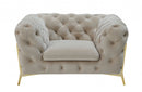 Divani Casa Quincey Transitional Beige Velvet Chair