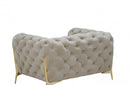 Divani Casa Quincey Transitional Beige Velvet Chair